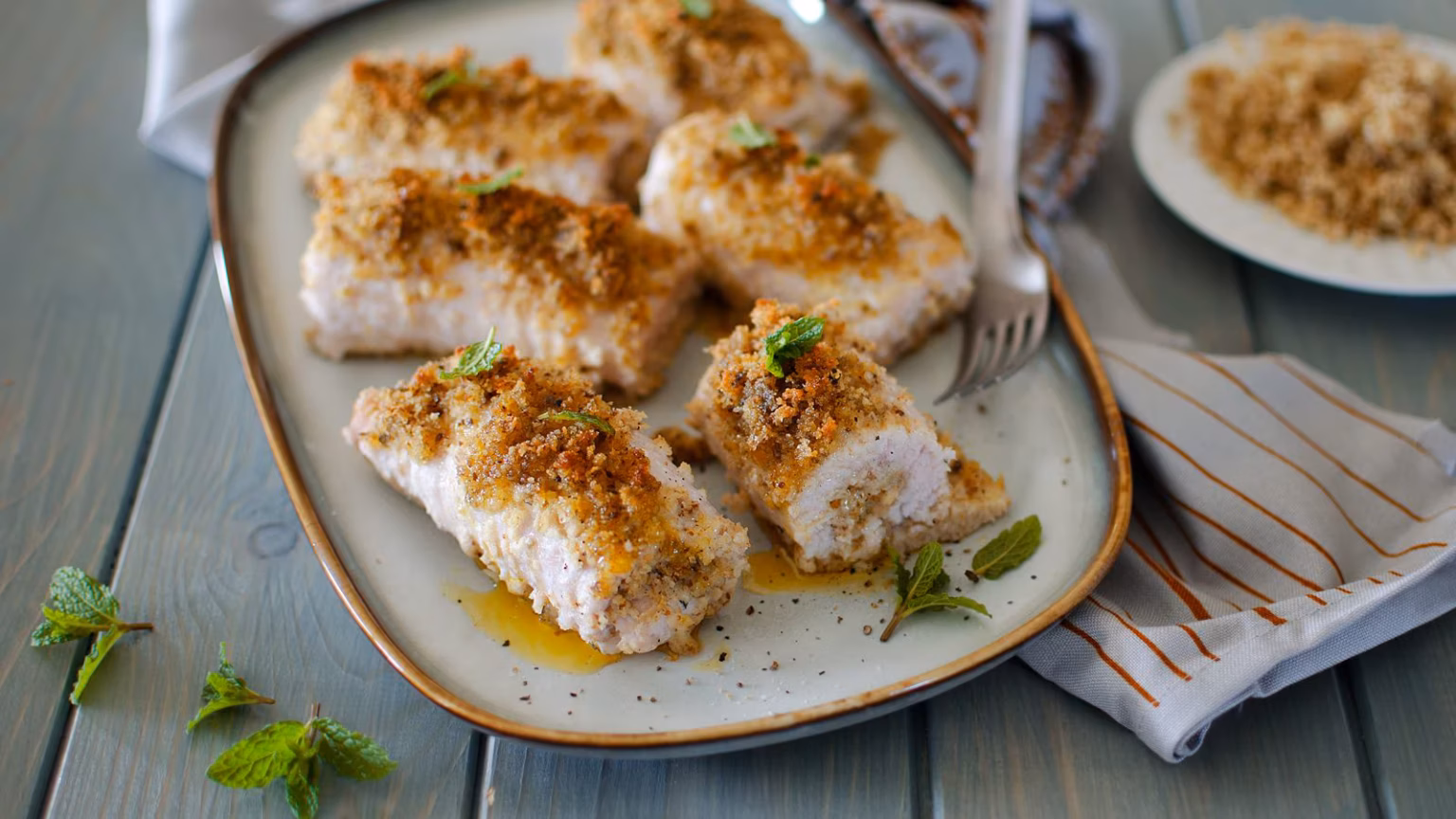 Sicilian swordfish rolls served with lemon and herbs