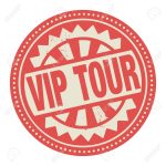 Abstract stamp or label with the text Vip Tour written inside, vector illustration